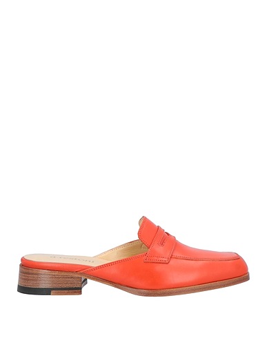 TESTONI Mules and clogs Orange Calfskin