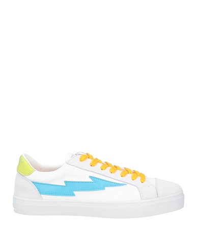 SANYAKO Sneakers White Leather, Textile fibers