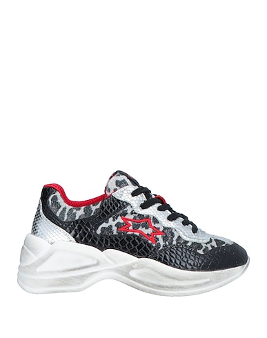 ISHIKAWA Sneakers Silver Soft Leather, Textile fibers