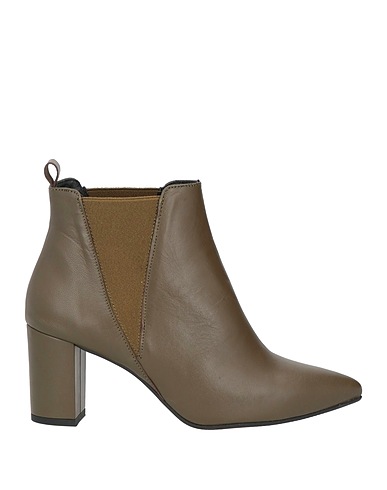 MARIAN Ankle boot Khaki Soft Leather, Elastic fibres