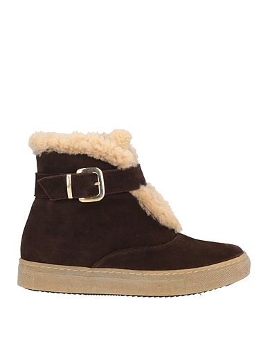 BRUGLIA Ankle boot Brown Leather, Shearling
