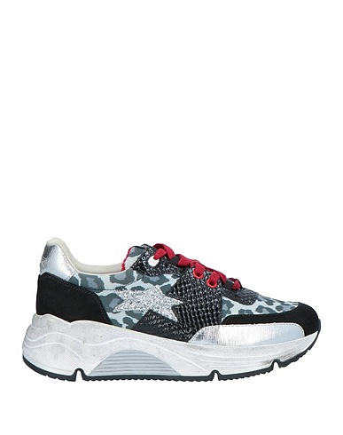 OKINAWA Sneakers Black Leather, Textile fibres
