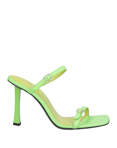 BY FAR Sandals Lime green Soft Leather