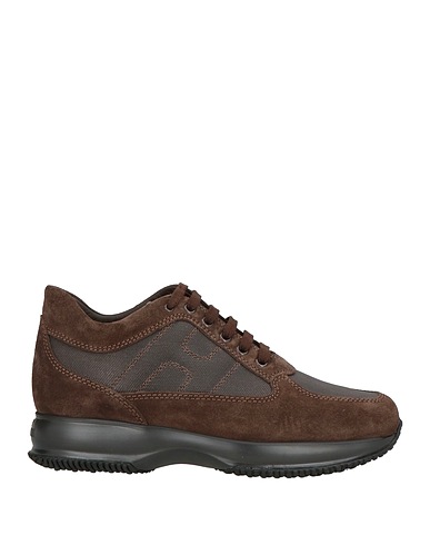 HOGAN Sneakers INTERACTIVE Dark brown Leather, Textile fibers