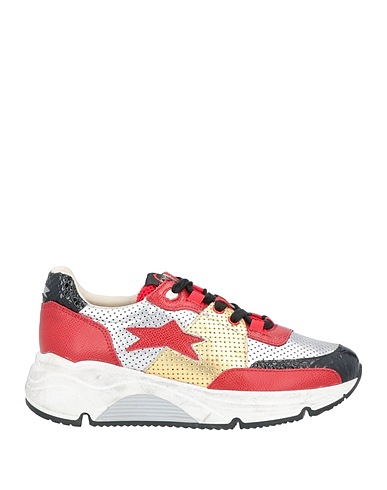 ISHIKAWA Sneakers Silver Soft Leather, Textile fibres