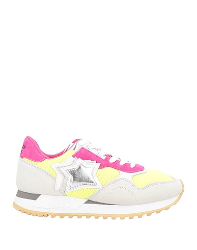 ATLANTIC STARS Sneakers Yellow Soft Leather, Textile fibres