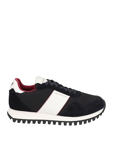 EMPORIO ARMANI Sneakers Black Leather, Textile fibers
