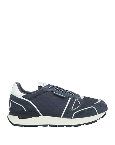 EMPORIO ARMANI Sneakers Navy blue Leather, Textile fibres