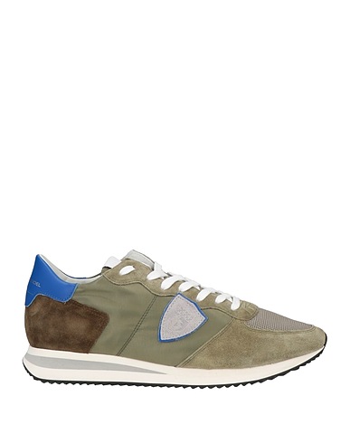 PHILIPPE MODEL Sneakers Verde militar Cuero, Fibras textiles