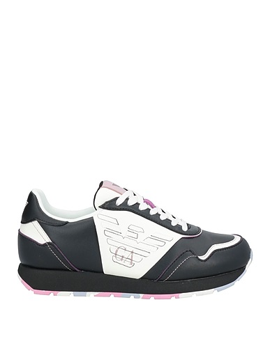 EMPORIO ARMANI Sneakers Black Soft Leather, Textile fibers