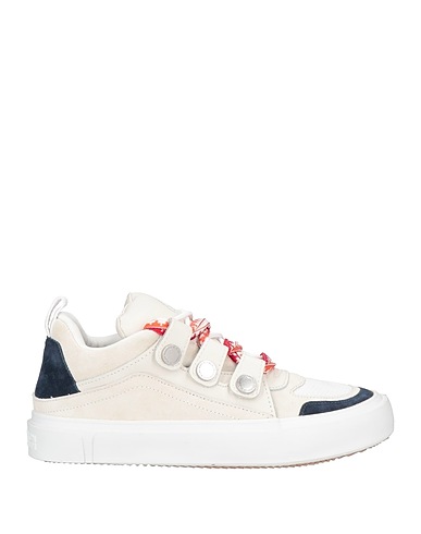 MARCELO BURLON Sneakers Beige Soft Leather, Textile fibers
