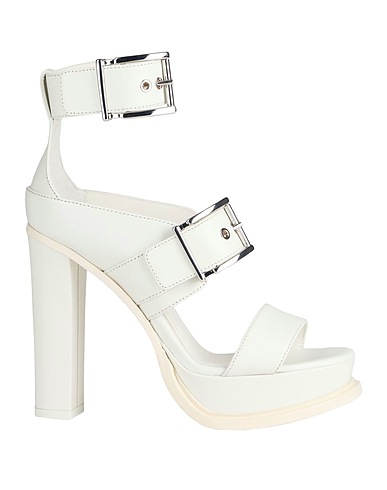 MCQUEEN Sandals White Soft Leather