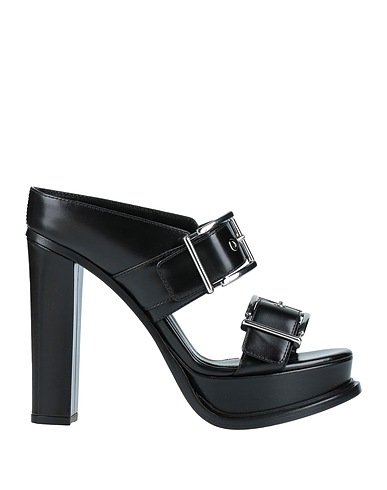 MCQUEEN Sandals Black Soft Leather