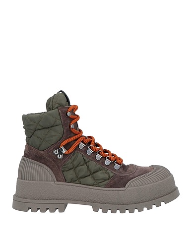 MICH SIMON Ankle boot Military green Soft Leather, Textile fibres