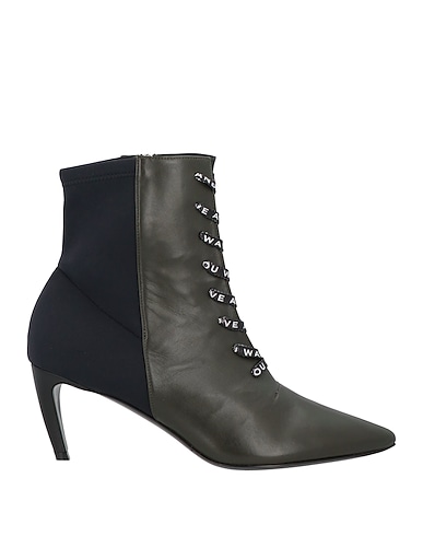 BALLIN Ankle boot Black Soft Leather, Textile fibers