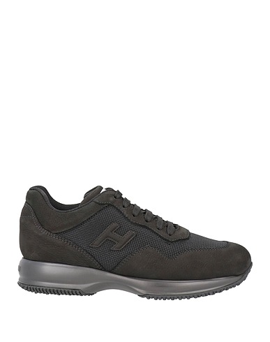 HOGAN Sneakers Black Leather, Textile fibers