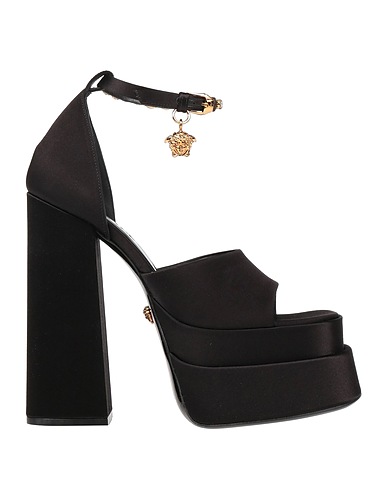 VERSACE Sandals Black Textile fibres