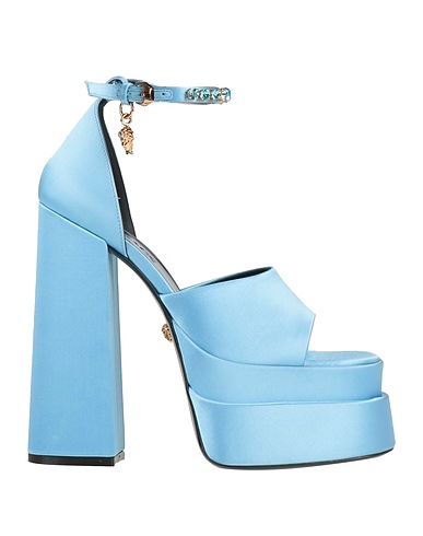 VERSACE Sandals Sky blue Textile fibres
