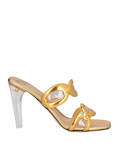 VALENTINO GARAVANI Sandals Gold Soft Leather, Plastic