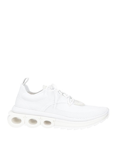 FERRAGAMO Sneakers Weiß Leder, Gewebefasern