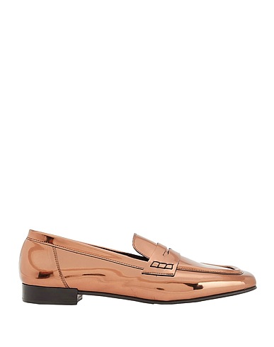 8 by YOOX Mocassino LAMINATED EFFECT PENNY LOAFERS
 Bronzo 75% Poliuretano, 20% Poliestere, 5% Viscosa