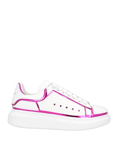 MCQUEEN Sneakers White Soft Leather, Textile fibres