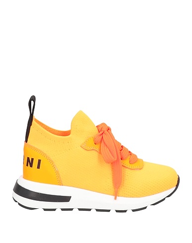 MARNI Sneakers Orange Textile fibres, Leather