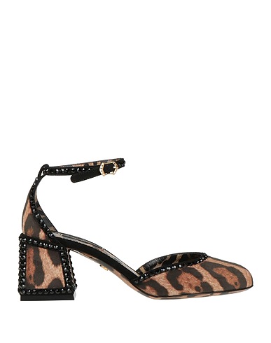 DOLCE&GABBANA Pump Khaki 63% Cotton, 36% Goat skin, 1% Elastane