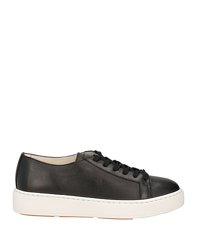 SANTONI Sneakers Black Soft Leather