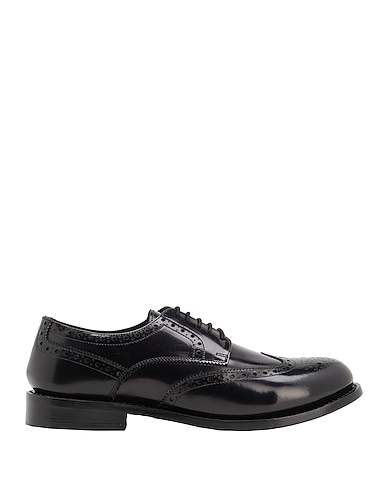 8 by YOOX Laced shoes POLISHED LEATHER LACE-UP
 Black 100% Calfskin