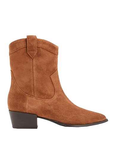 8 by YOOX Ankle boot SPLIT LEATHER WESTERN ANKLE BOOT
 Brown 100% Leather