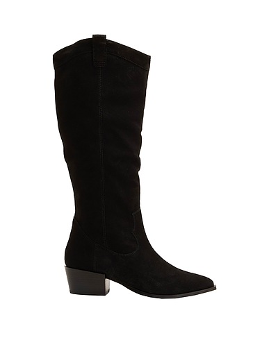 8 by YOOX Boots SPLIT LEATHER WESTERN HIGH BOOT
 Black 100% Calfskin