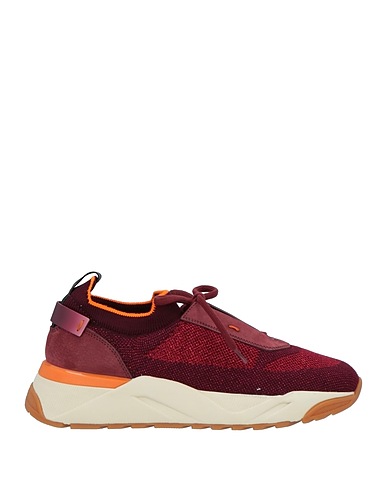 SANTONI Sneakers Brick Textile fibers, Soft Leather