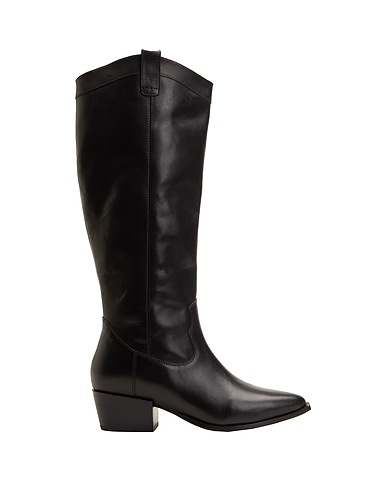 8 by YOOX Boots LEATHER WESTERN HIGH BOOT
 Black 100% Calfskin