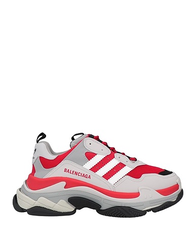 BALENCIAGA x ADIDAS ORIGINALS Sneakers Rot Leder, Gewebefasern
