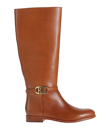 LAUREN RALPH LAUREN Boots BRIDGETTE BURNISHED LEATHER TALL BOOT
 Tan 100% Cow leather