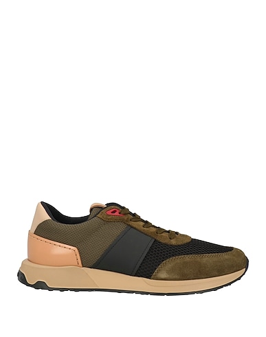 TOD'S Sneakers Military green Leather, Textile fibres
