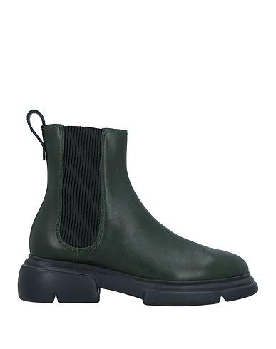 EMPORIO ARMANI Stivaletti Verde scuro 100% Pelle di bovino, Poliestere, Elastan