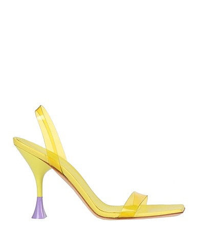 3JUIN Sandals Yellow Textile fibres