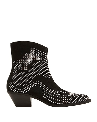 8 By YOOX SPLIT LEATHER WESTERN STUDS ANKLE BOOTS | Black Women‘s Ankle ...