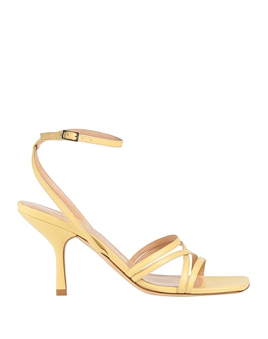 LELLA BALDI Sandals Pastel yellow Soft Leather
