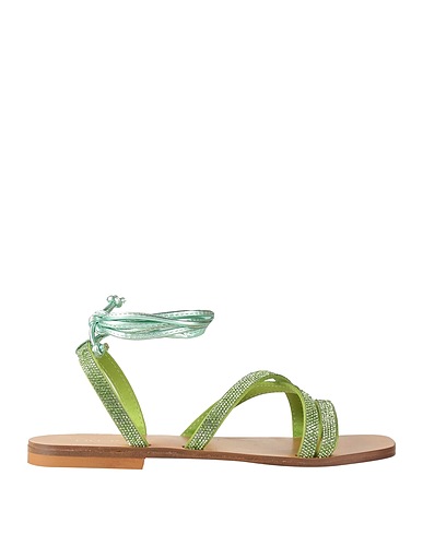 LIU •JO Sandals Lime green Textile fibres