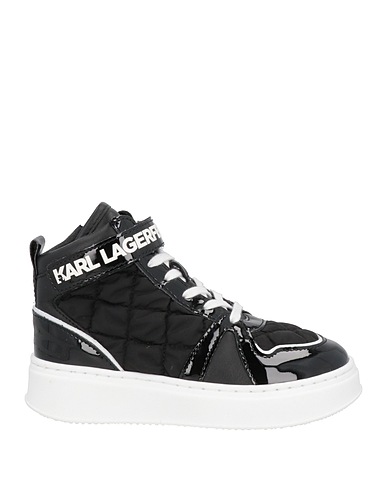 KARL LAGERFELD Sneakers Black Soft Leather, Textile fibers