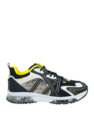ROBERTO CAVALLI SPORT Sneakers Black Soft Leather, Textile fibres