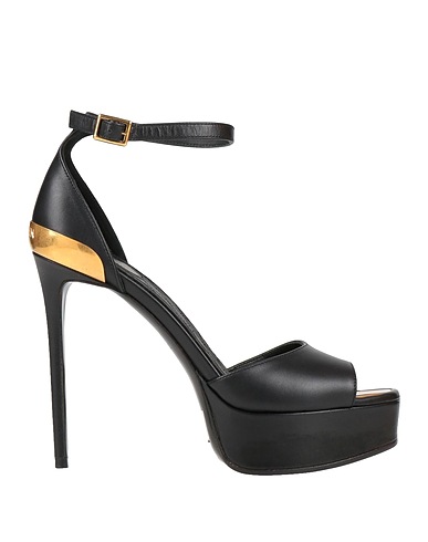 BALMAIN Sandales Noir Cuir de veau