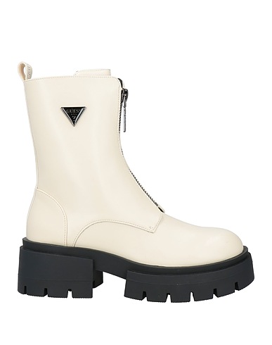 GUESS Ankle boot Off white Textile fibers