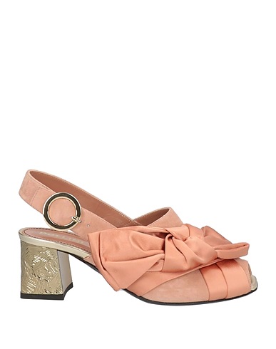 POLLINI Sandals Blush Soft Leather, Textile fibers