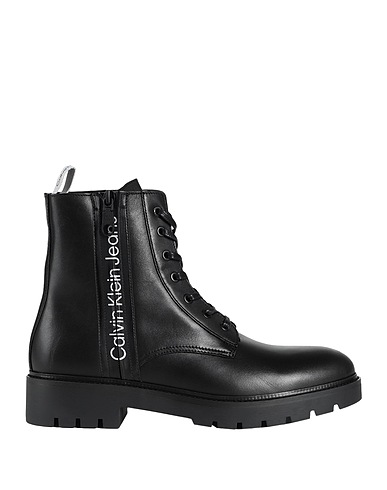CALVIN KLEIN JEANS Stiefelette Schwarz Leder