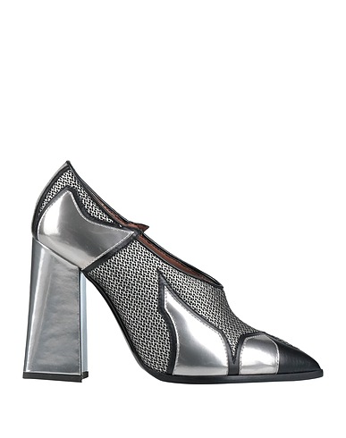 POLLINI Pump Silver Soft Leather, Textile fibers