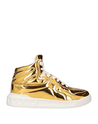VALENTINO GARAVANI Sneakers Gold Leder, Gewebefasern